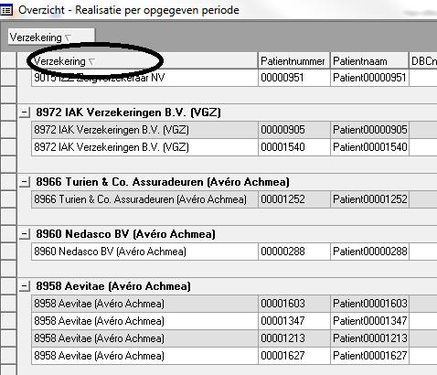 4.2 Sorteren Sorteren van het overzicht doet u door op de betreffende kolomkop te klikken.