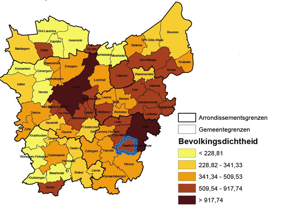 Bron data: Rijksregister (inclusief wachtregister) via bevolkingskubus, 2012 Verwerking: Steunpunt Sociale Planning Oost-Vlaanderen, socialeplanning@oost-vlaanderen.