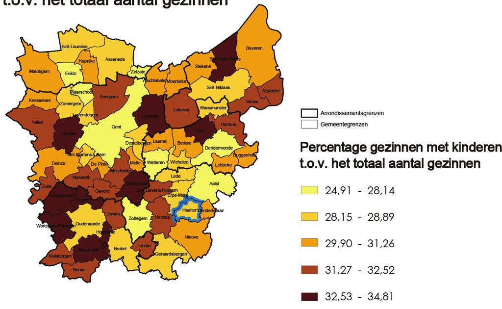 Bron data: Rijksregister (inclusief wachtregister) via bevolkingskubus, 2012 Verwerking: Steunpunt Sociale Planning Oost-Vlaanderen,