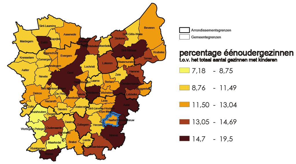 Bron data: Rijksregister (inclusief wachtregister) via bevolkingskubus, 2012 Verwerking: Steunpunt Sociale Planning