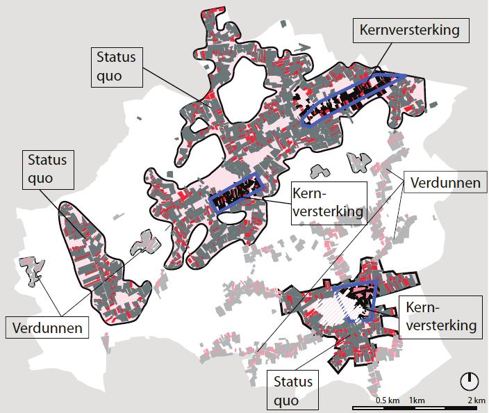 Het tweede gebied is Denderhoutem. De compacte kern fungeert als dorp de linten daarbuiten hebben een meer landelijk karakter. Vooral de compacte kern dient als dorp bestendigd te worden.