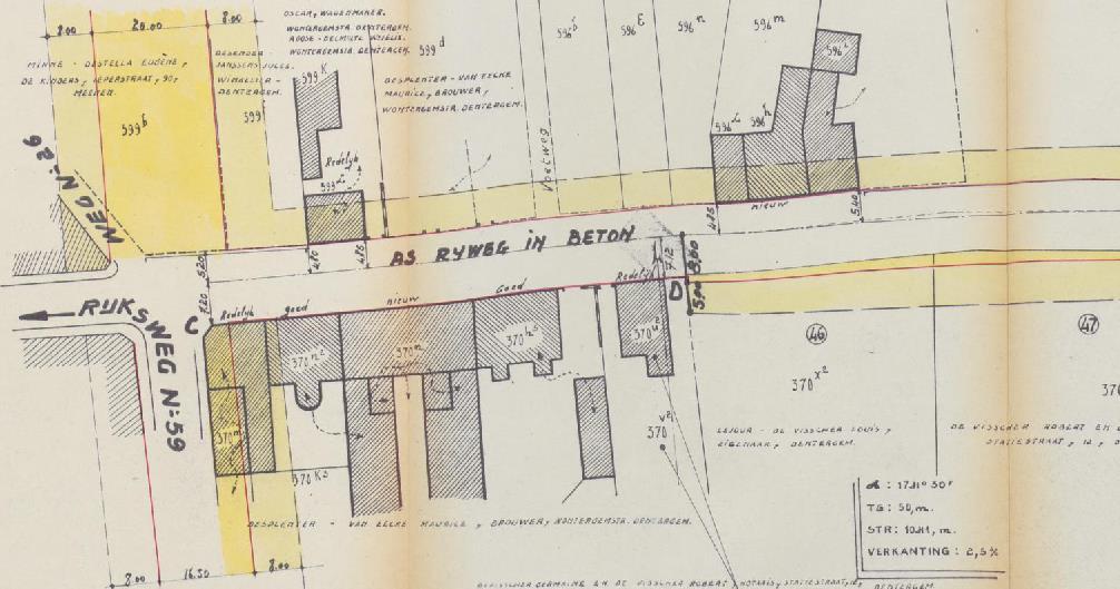 4.6.5. Verkavelingen 4.6.5.1. DeelRUP Dentergem centrum Binnen de grenzen van deelrup Dentergem-centrum vinden we verschillende verkavelingen terug: Volgnummer op plan Gemeentelijk dossiernr. Ref.