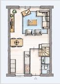 Maak per verdieping je keuze uit de indelingen Begane grond Samenzijn 1 (tekening V-421) - voldoende ruimte voor iedereen - tuingerichte woonkamer - koken aan de voorzijde uw keuze: 0 0 0 0 0