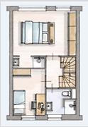 029 Hotelsuite 3 (tekening V-422b) - extra grote master bedroom - scheidingswand in master bedroom met ruimte voor kastopstelling - 2e badkamer en-suite grenzend aan master bedroom - 2e badkamer