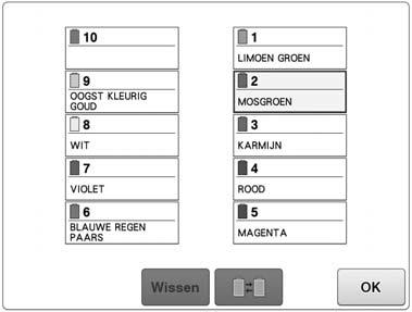 Drdkleuren verwisselen op het scherm Als een drdkleur op de klossenstndrd verschilt vn de drdkleur vn de nldpositie op het scherm kunt u de drdkleuren op het scherm verwisselen, zodt deze