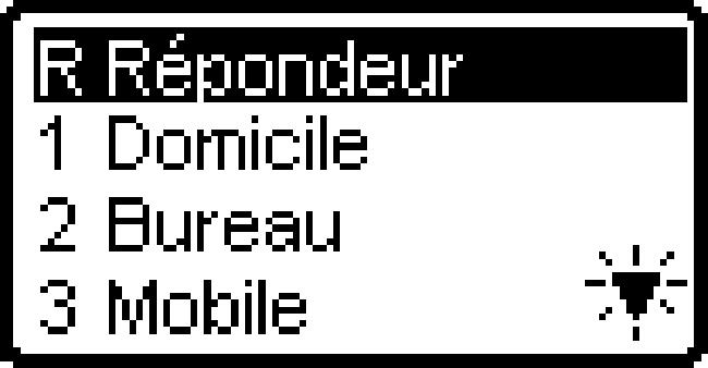 Répondeur vocal La position Répondeur de votre répertoire téléphonique est réservée à votre numéro de répondeur vocal.