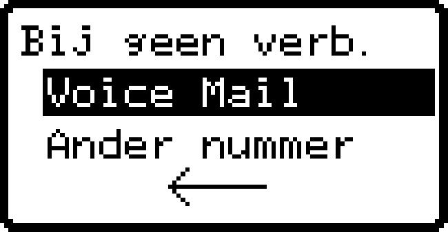 4 Selecteer Voicemail om gesprekken naar uw voicemailnummer door te schakelen of selecteer Ander nummer om een nummer uit het telefoonboek te selecteren.