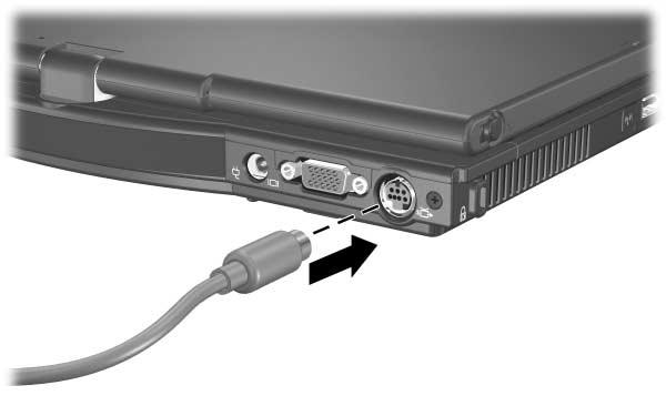 Multimediahardware U sluit als volgt een videoapparaat aan op de S-video-uitgang: 1. Sluit het ene uiteinde van de S-videokabel aan op de S-video-uitgang van de computer. 2.