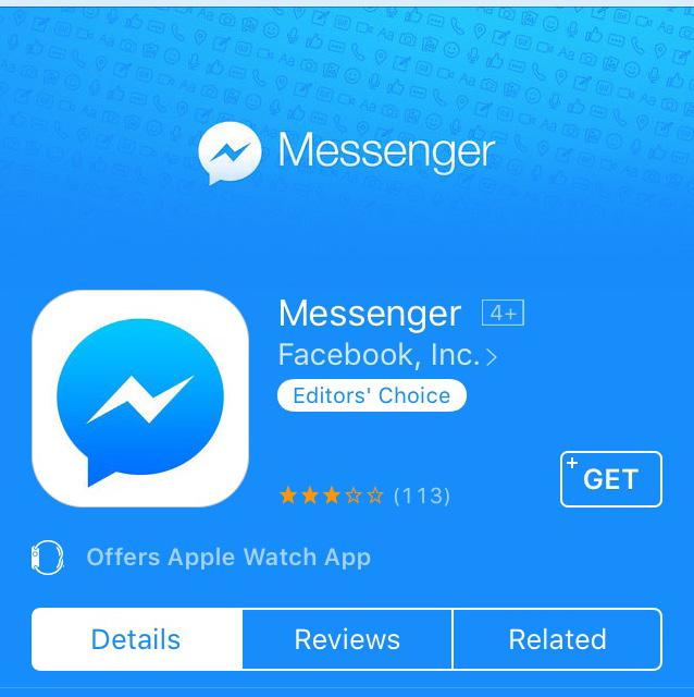 ios installatie 1. Open de App Store op uw ios-apparaat. U kunt Messenger gratis installeren via de App Store. a.