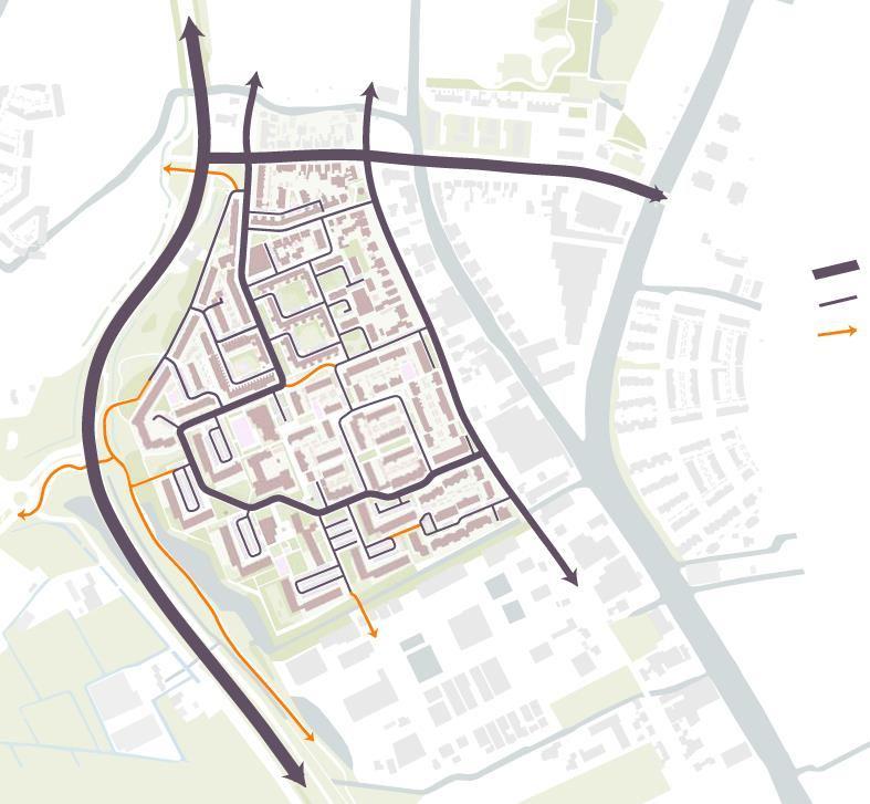 Huidige verkeersstructuur Hoofdroute