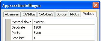 Instellingen voor M-Bus-ingangen van de module Deze instellingen worden gezamenlijk met de 4 ingangen van de busconverter uitgevoerd.