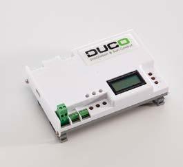 IQ-unit De IQ-unit ontvangt de signalen van de CO 2 Ruimtesensor (en eventueel extra toegevoegde sensoren) en stuurt aan de hand van deze informatie de DucoBox WTW aan.