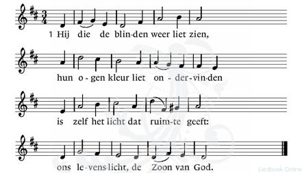 . lied We zingen lied 534: Hij die de blinden weer liet zien tekst, H.Jongerius mel, E.