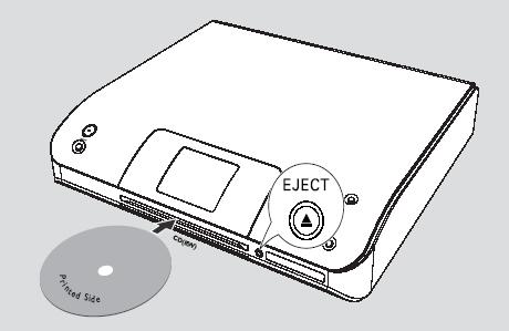 2. Plaats, op het Center, de actualisatie CD in de CD lader met de bedrukte CD zijde naar boven gericht. Verwijder Bedrukte zijde Het actualiseren zal automatisch beginnen.