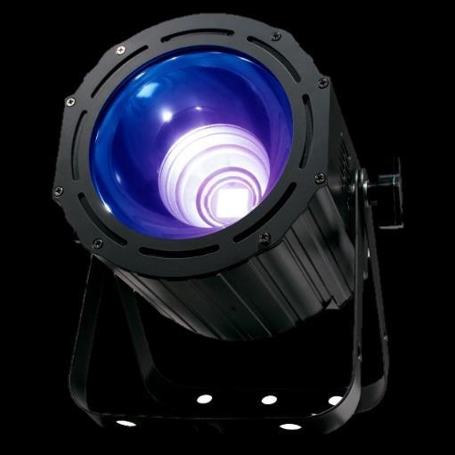 3.3.4. Blacklight ADJ UV COB CANNON 80Watt LED De ADJ UV COB Cannon produceert een UV wash effect door gebruik te maken van de krachtige, verbeterde UV COB LED s.