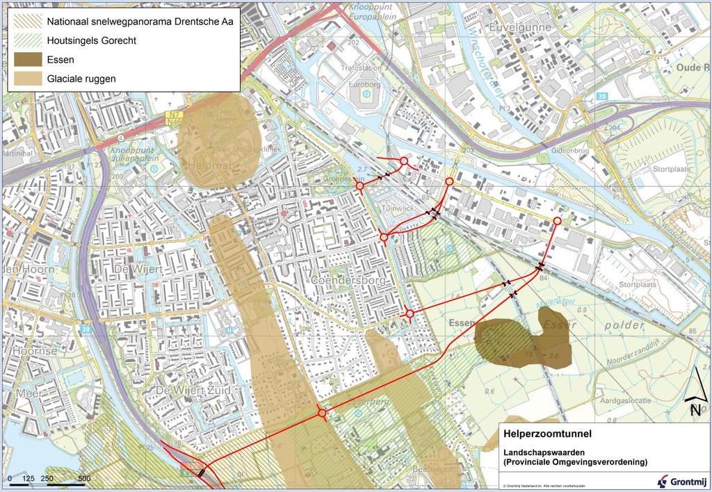 3.9 Landschap en cultuurhistorie 3.9.1 Referentiesituatie Landschap Centraal in Groningen-Zuid ligt de relatief hooggelegen Hondsrug.