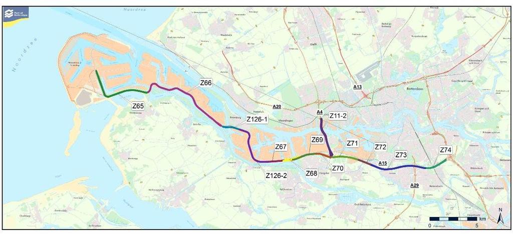 Transport van gevaarlijke stoffen over weg De externe veiligheidssituatie wordt in beeld gebracht voor de transportassen (voor zover voor externe veiligheid relevant) in het gezamenlijke plangebied