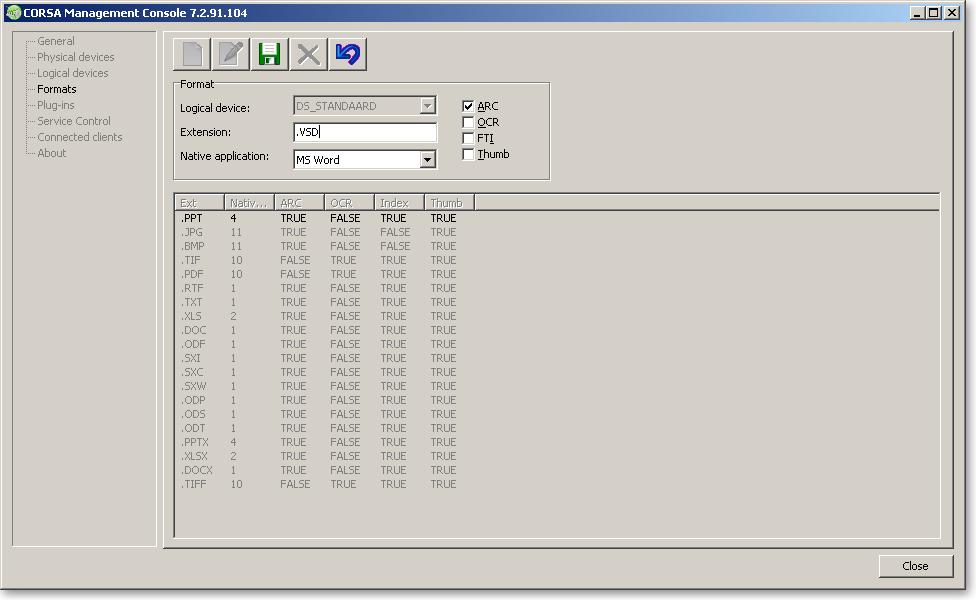 5.7 Ondersteunde documentformaten BCT ondersteunt voor conversie naar PDF niet alle documentformaten. In het CORSA 7.2 Availability document is aangegeven welke documentformaten worden ondersteund. 5.