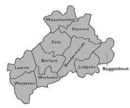 Bestuurlijk arrondissement Dendermonde: Berlare Buggenhout Dendermonde Hamme Laarne