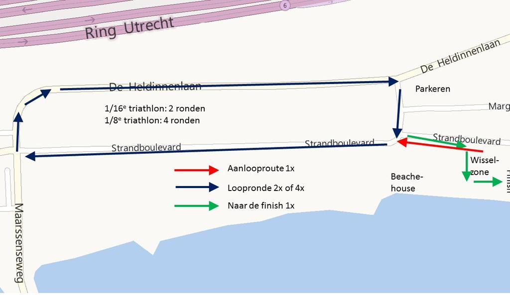 Loopparcours Vrouwentriathlon Utrecht 25 juni 2017 Lopen Stap van je fiets voor de op/afstapstreep voordat je de wisselzone in gaat.