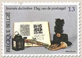 2209 - Koning Boudewijn - 24F - grijsgroen - type Velghe 1986 Uitgiftedatum: 7/04/1986 folder Nr.