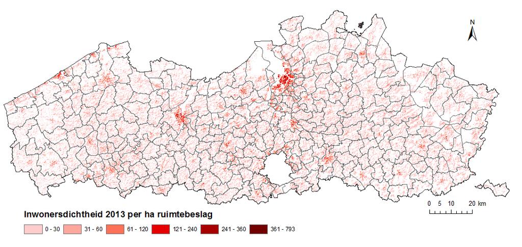 INWONERSDICHTHEID PER HA RUIMTEBESLAG Op basis van inwonersdichtheid van
