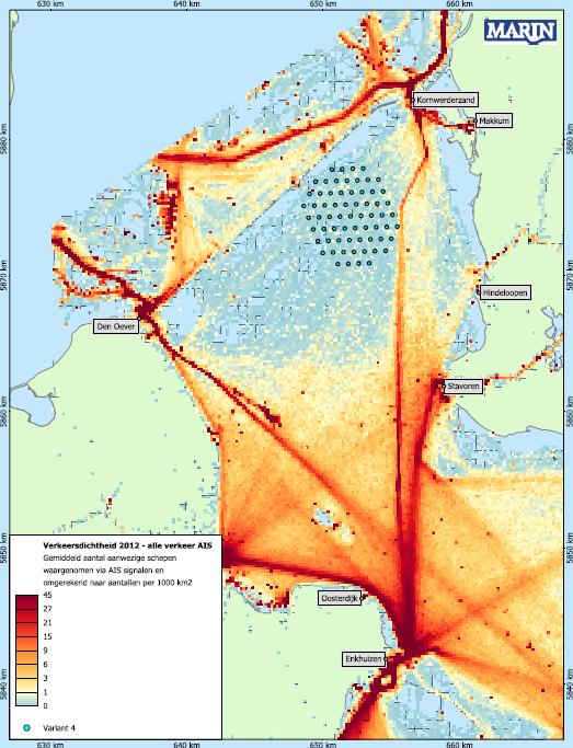 26897-1-MSCN-rev.8 10 Het tellen van de aanwezige schepen gebeurt op basis van de door de schepen uitgezonden AIS signalen gedurende een reis.