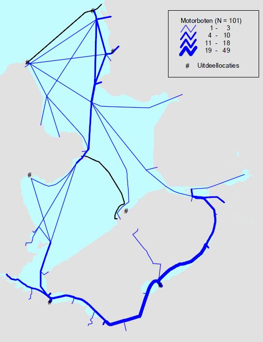 zeilschepen (links) en motorboten