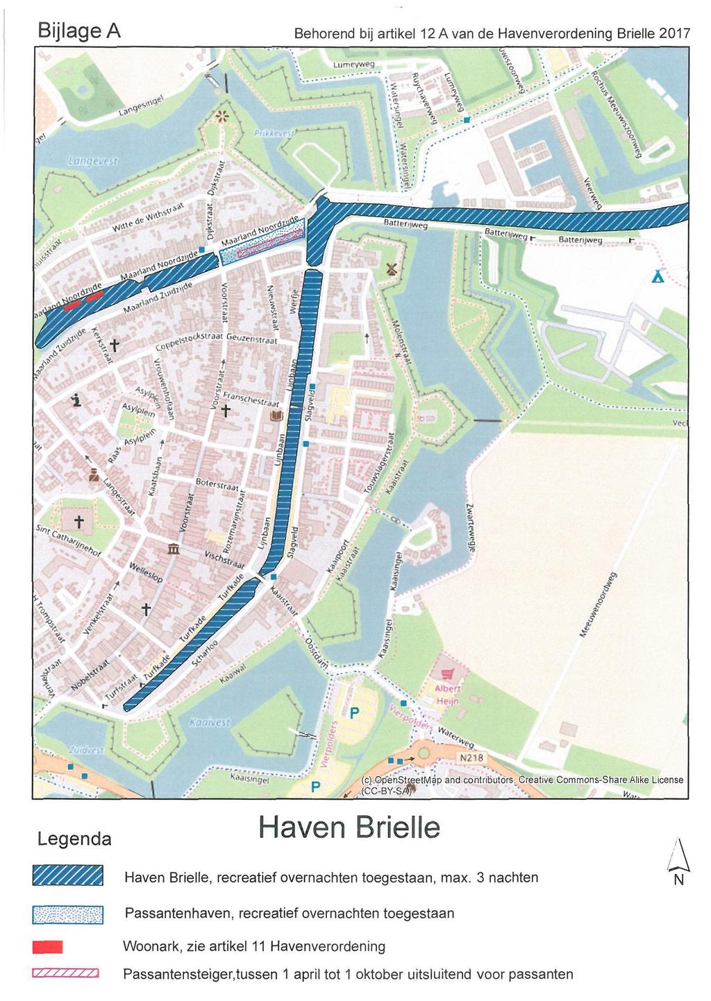 Bijlage A Behorend bij artikel 12 A van de Havenverordening Brielle 2017,. &* $& I Lumryweg.3 * t 22. X \ «. ' c 3.P.. --I \.. : : ' < N218 Legenda (c).0pénstijeetmap and contributors.