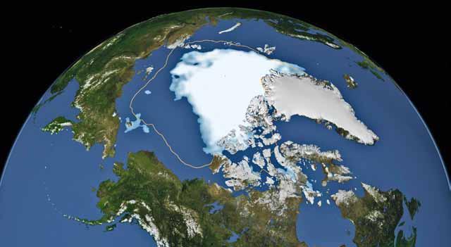 en klimaat Het zee-ijs op de Noordelijke IJszee bereikte in augustus 2012 zijn kleinste omvang tot nog toe.