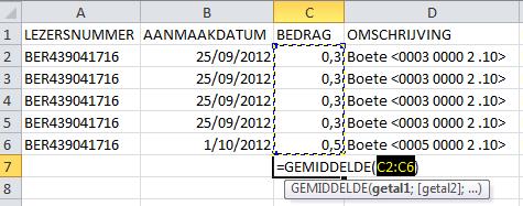 Een alternatieve werkwijze is om eerst het bereik te selecteren en vervolgens op de knop Som te klikken. Je kan ook gebruikmaken van de toetsencombinatie ALT + = 22.4 Gemiddelde berekenen 1.