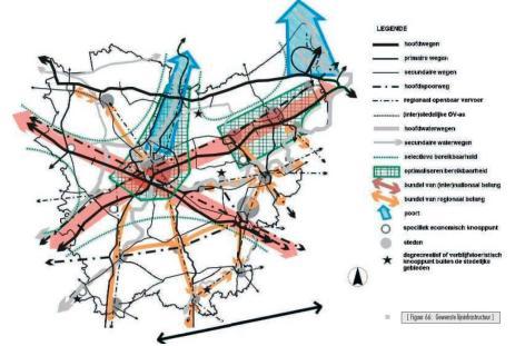 2.4.3 Provinciaal Ruimtelijk Structuurplan Oost-Vlaanderen (2004) De bundel autosnelweg A11/N49 vormt ook in de provincie Oost-Vlaanderen één van de structurerende lijninfrastructuren.