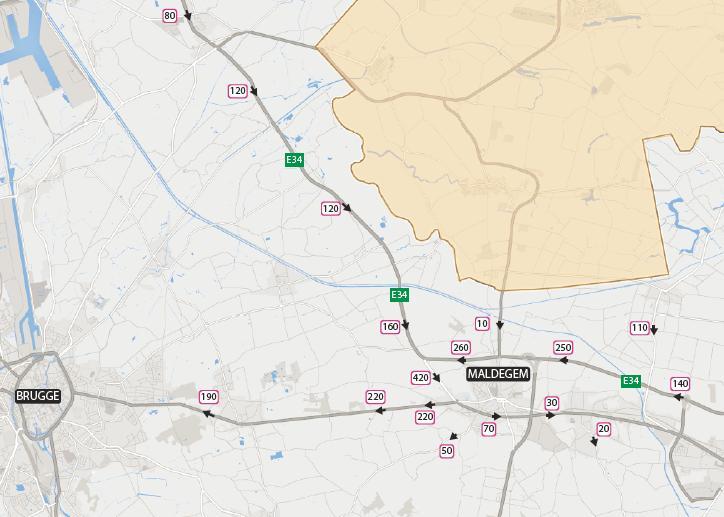 Avondspits Onderstaande figuur geeft de verdeling uit het provinciale verkeersmodel weer van het verkeer dat tijdens een avondspits op de K. Albertlaan in de richting van de N9 rijdt. ASP Figuur 19.