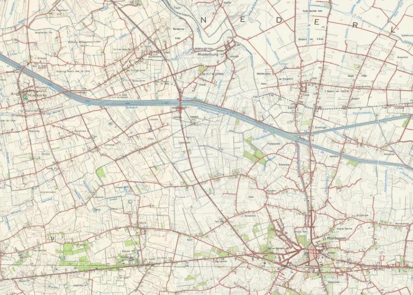 uitzondering van de omleiding rond Lapscheure. De N49 sluit aan op de N9, die zuidelijker rondom de kern van Maldegem wordt gelegd.