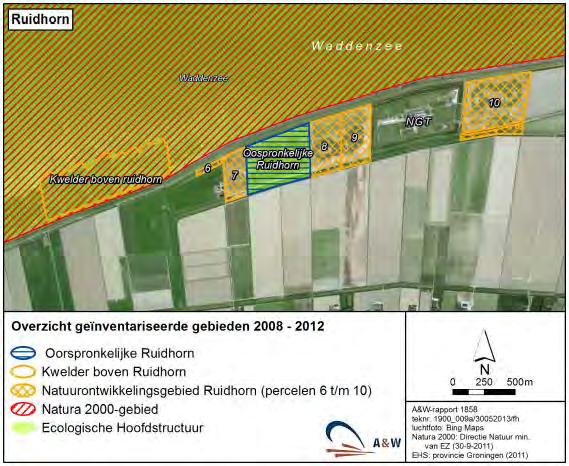 minste 3.200 Scholeksters volledig gecompenseerd te worden op de hoogwatervluchtplaats in het compensatiegebied en/of elders binnen het Eems-Dollard estuarium. Afbeelding 7.