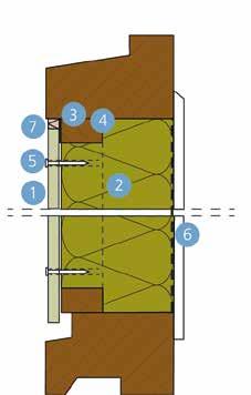 op pagina 103. Verticale aansluiting borstwering Detail 1-450 1 ROCKPANEL Colours (zonder ProtectPlus) 6 mm 2 Isolatie (bijvoorbeeld ROCKWOOL isolatie) 3  op pagina 103.