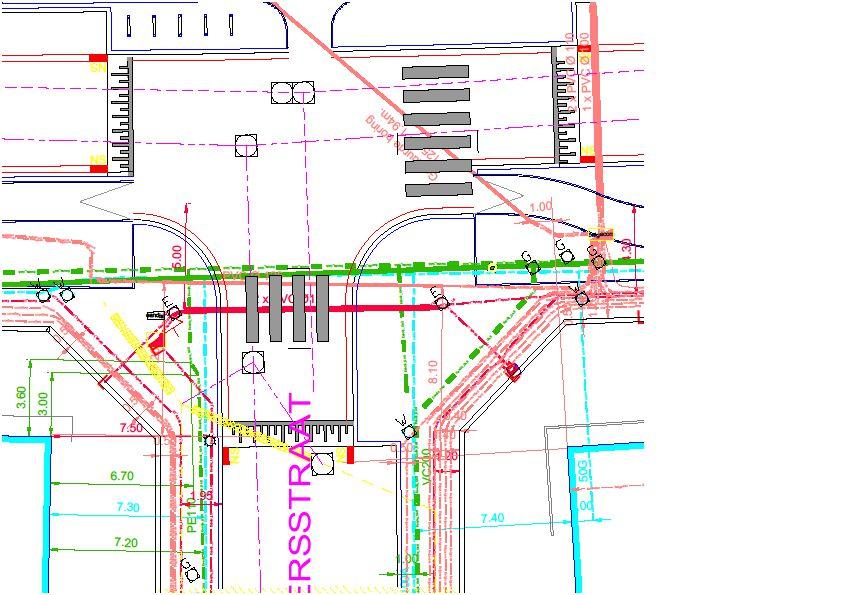 5. Zone kruispunt Jules Draeyerstraat - Pastoor Bauwenslaan : 5.1. De RWA-wachtbuis (diameter 500) ligt met de bovenzijde op 11,20 m TAW, en met een dekking van ± 2,14 m.