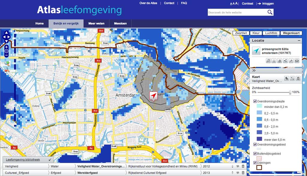 Intermezzo Begrijpelijk Communiceren: ter inspiratie Figuur 3.3 Kaart uit de Atlas Leefomgeving De kaart uit de Atlas Leefomgeving (figuur 3.