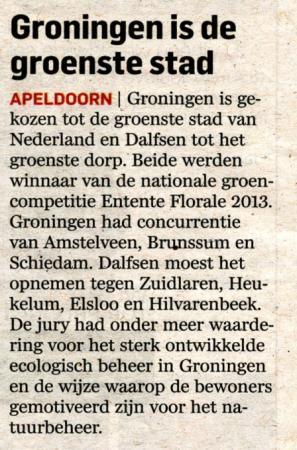 Groeningen AD Rotterdams dagblad 26-09-2013 - pagina 6 AD Waterweg 26-09-2013 - voorpagina Niet lang daarna is de watergang weer schoongemaakt.