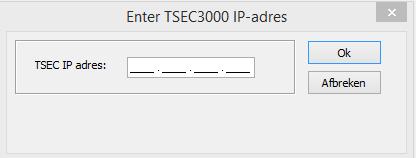 Aan de rechterzijde verschijnt een dialoogvenster met de voortgang van de remote verbinding: ParamIt+ zal de TSEC 3000 automatisch herkennen en het juiste programmeer blad openen.