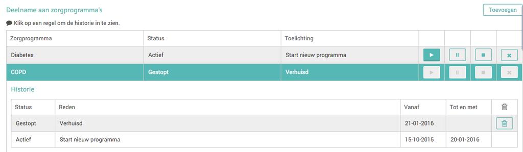 Let op, bij het stoppen van een zorgprogramma worden ook alle openstaande verwijzingen die bij dit zorgprogramma horen na twee maanden automatisch gesloten. 4.2.