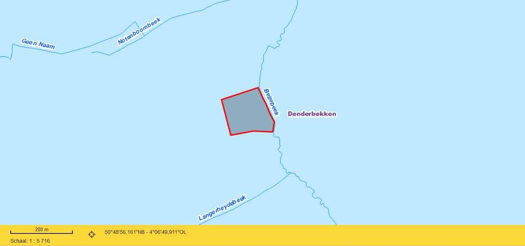 Fig. 4: Hydrografische kaart met aanduiding van het onderzoeksgebied (http://www.geopunt.be/kaart/) 4.1.3 Bodem Het onderzoeksgebied is gelegen in de Zandleemstreek.