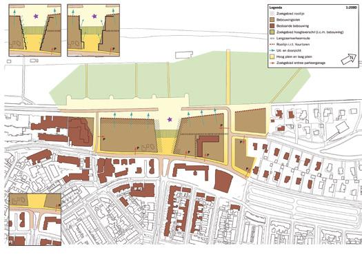 Vastgoedportefeuille de Muze Bosweg 6 Zeereep Zeereep Vuurtoren Stedenbouwkundig schetsmodel van de openbare ruimte en bebouwingsrooilijnen op het Vuurtorenplein Zeereep 1-4 Na de sloop van het