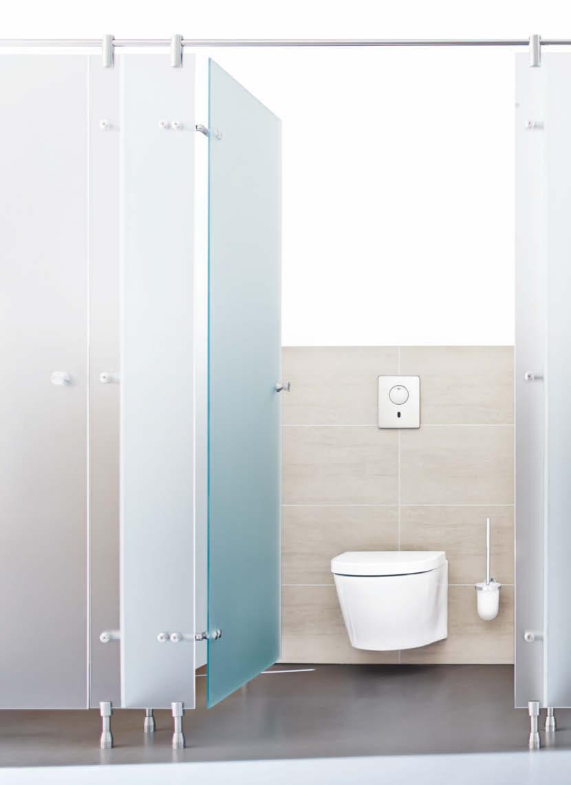 SANITAIRE SYSTEMEN WC-BEDIENINGSPLATEN WC-BEDIENINGSPLATEN COMBINATIE HANDMATIG + TOUCH-FREE Touch-free bediening en traditionele spoeling met een druk op de knop zijn