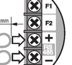 Voor RS485+/ -aansluitingen op de units behalve de laatste unit in de reeks: strip de kabels (detail A) en maak ze vast op de klem op de adreskaart zoals te zien in de afbeelding hieronder (detail B).