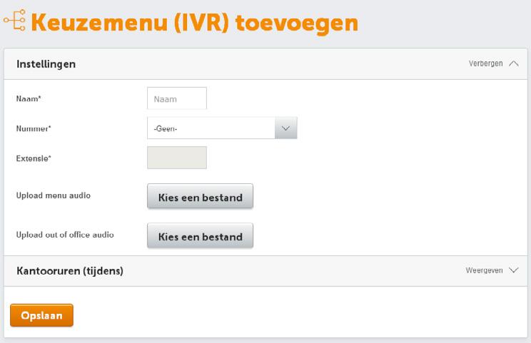 7. Keuzemenu (IVR) aanmaken IVR staat voor Interactive Voice Response, een keuzemenu dat bellers kan doorverbinden naar de juiste persoon of afdeling zonder tussenkomst van een telefonist(e).