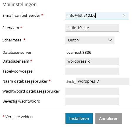 Verwijder de wordpress bij Geef de locatie op waar deze webtoepassing moet worden geïnstalleerd. Doe dit enkel wanneer u de site onder www.domeinnaam.be wenst te plaatsen. Wilt u de site onder www.