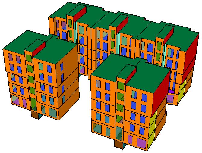 2.2. Definitie van de EPB-eenheden AFBEELDING 2 - MODEL VAN HET BESCHERMDE VOLUME De appartementen worden als wooneenheden beschouwd,