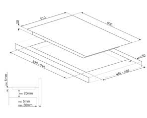 2,10 kw/ 3,60 kw) Midden (Multizone): 385x230 mm, 2,10 kw/ 3,70 kw (verdeling Multizone: 2 x 180x230 mm, 2,10 kw/ 3,60 kw) 9 vermogenniveaus Multizone optie Warmhoudfunctie Sudderfunctie Au