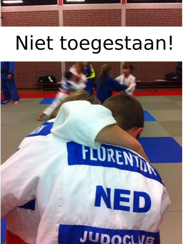 Na 1 januari 2017 gaat het zo: pakt een kind om de nek, dan roep je mate en deel je meteen een shido uit aan de judoka die de fout beging. Natuurlijk volgt een passende uitleg, mocht dit nodig zijn.